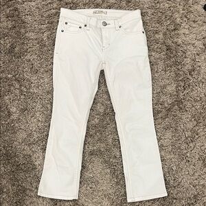 Free People White Cropped Jeans